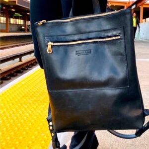 Parker Clay Bundle Miramar Leather Backpack & Abeba Leather Clutch